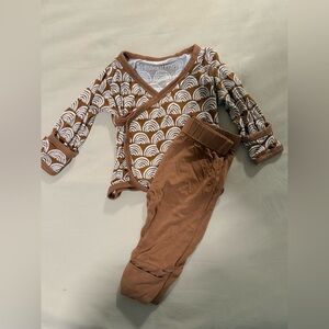 Little Sleepies Brown and White Rainbow Baby Outfit